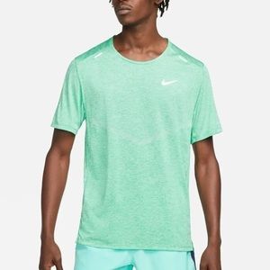 TWO Nike Running T-Shirt Dri-Fit Rise 365 BUNDLE- Green and blue